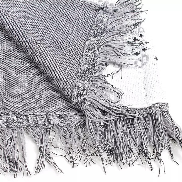 Lea Boho Fringe Oversized Knit Kimono Wrap Cardi - Picture 10 of 12